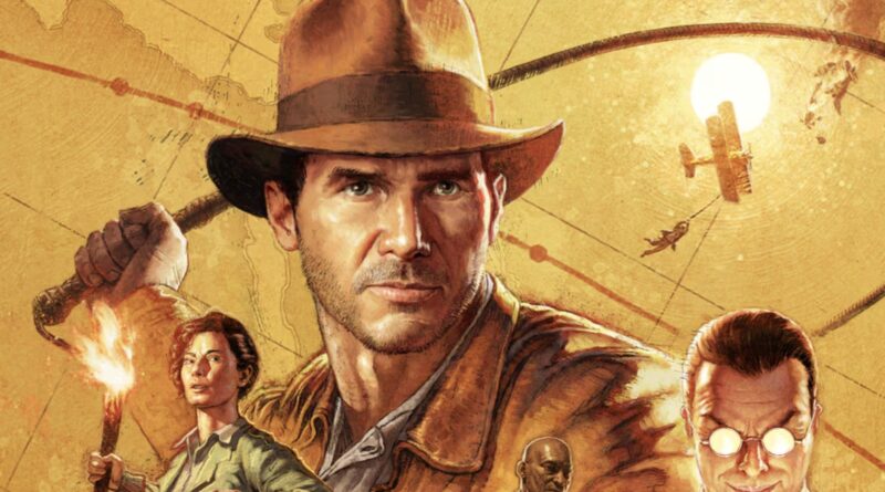 Adventurer in a fedora and leather jacket holding a whip against a vintage map background, suggesting an Indiana Jones-style quest.