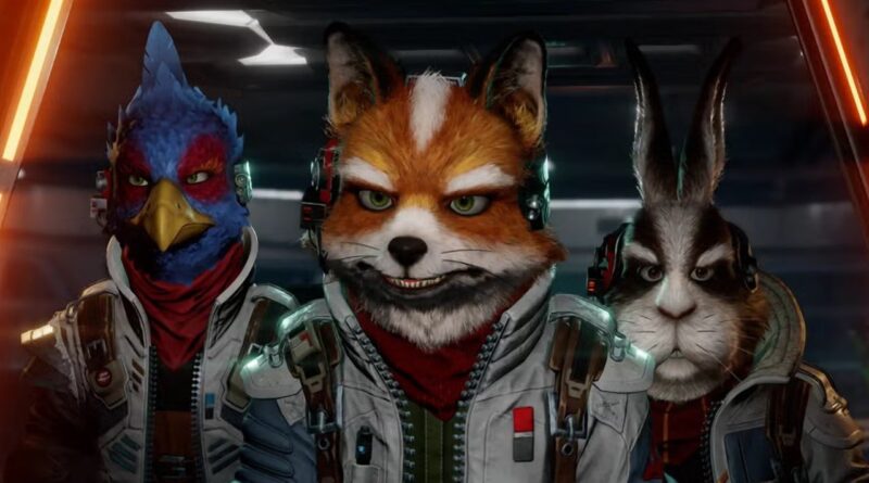 Three anthropomorphic animal astronauts in flight suits stand together in a sci-fi cockpit.