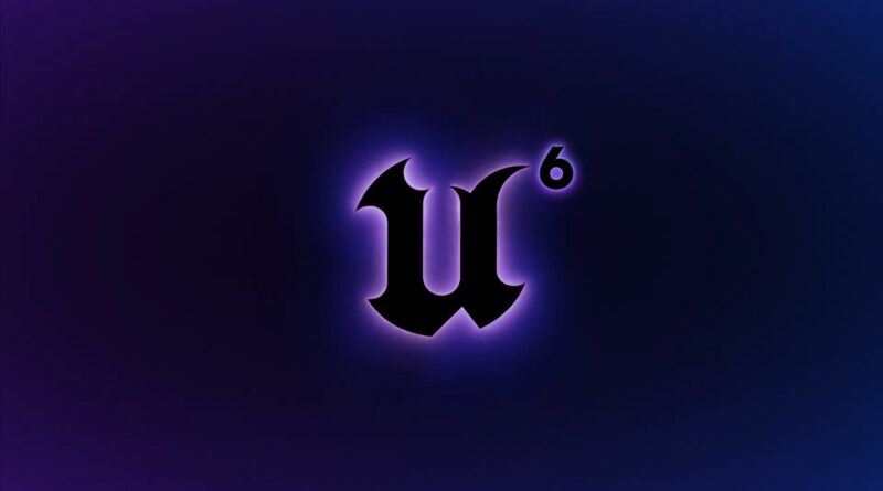Glowing purple stylized logo on a dark blue gradient background, resembling a bold letter 'u' with a small '6' to the top-right.
