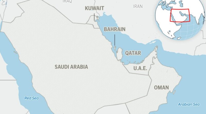 Map of the Persian Gulf region showing Saudi Arabia and surrounding states (Kuwait, Bahrain, Qatar, UAE, Oman).