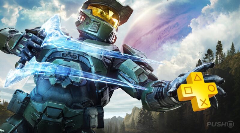 Futuristic green-armored soldier swings a glowing blue energy blade, with a yellow cross-shaped game icon in the foreground.