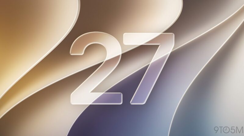Abstract gradient background with flowing curves and a large translucent 27 in the center.