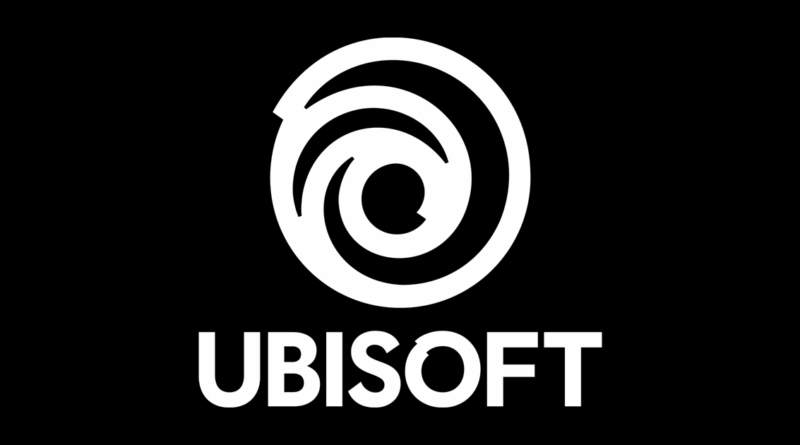 Ubisoft logo: circular spiral emblem above the bold UBISOFT text on a black background.