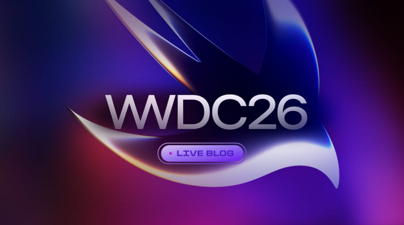 Promotional banner for WDC26 with a purple abstract background and a 'Live Blog' pill button.